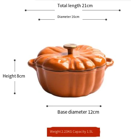 Harvest Cauldron: Pumpkin Cast Iron Pot